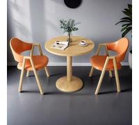 MidCentury Round Dining Table & Chair Set for 2 Small Coffee Shop Table with Metal Legs Stylish Office & Leisure Furniture Perfect for Cozy Spaces