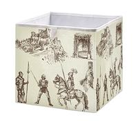Middle Age Knights Storage Basket Bin Toys Storage Box Cloth Shelf Basket Nursery Kids Bedroom Home Decor 15.74x10.62x1.69 in