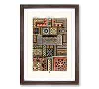 Middle-Age Patterns by Albert Racinet Framed Print | A2 Walnut Framed Wall Art | Ready to Hang | Modern Nature Picture | Living Room Bedroom Lounge Office