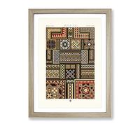 Middle Age Patterns By Albert Racinet Vintage Framed Print | A2 Oak Framed Wall Art | Ready to Hang | Classic Nature Picture | Living Room Bedroom Lounge Office