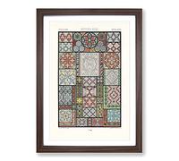 Middle-Age Patterns & Designs by Albert Racinet Framed Print | A2 Walnut Framed Wall Art | Ready to Hang | Modern Nature Picture | Living Room Bedroom Lounge Office