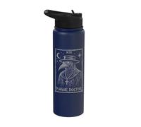 Middle Age Plague Doctor Mask Tarot Card Medieval Medicine Stainless Steel Insulated Water Bottle