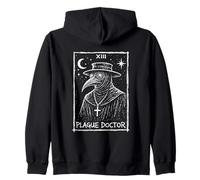 Middle Age Plague Doctor Mask Tarot Card Medieval Medicine Zip Hoodie