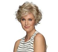 Middle-Aged and Elderly Fluffy Micro-Volume Short Curly Hair Women's Pixie Cut Short Wigs Heat-Resistant Synthetic Comfortable Breathable Short Curly Wigs Photo Color,6in (Photo Color 6in)