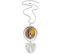 Middle Ages Brave s Shield Pendant Angel Wings Rotating Necklace Jewelry