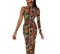 Middle Ages Flower Floral Women's Elegant Half Sleeve Dress Sexy Split Pencil Dresses Evening Party Formal Outfits