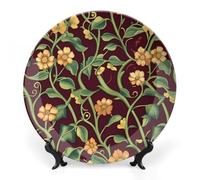 Middle Ages Flowers Bone China Decorative Plate Ceramic Plates Wall Decor with Display Stand 6inch
