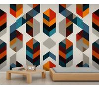 Middle Ages Geometric Mural Watercolor Geometric Wall Murals for Bedroom Simple Regular Pattern Mural Modern Art Minimalist Murals for Living Room Dining Room 100 x 70 cm