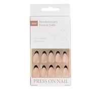 Middle Almond French Tip Press-On Nail 30 Pcs Acrylic Flesh Set Stick On Nail Holiday Nail Decoration