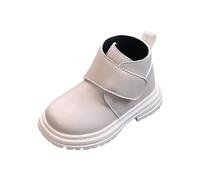 Middle and Large Children's Fall and Winter Solid Color Boots - British Style Kids Buckle Leather Shoes, Simple Fashion Warm Short Boots