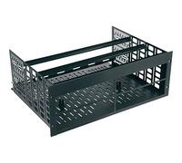 Middle Atlantic - Custom Shelf For (4) Sonos Amps, 4RU, 14D, Anodized - Rack Mountable - Black, Compatible With Sonos Amp - Audio Component Mount