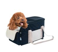 Middle Console Dog Seat - Secure Pet Placement, Plush Car Armrest Booster, Detachable Washable Kennel, Non Slip Safety Strap Design, 46cm Soft Velvet Foam | For Small Dogs & Travel Adventures