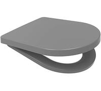 Middle D Shape Toilet Seat Soft Close Quick Release Top or Bottom Fix 360 x 449 (Grey)