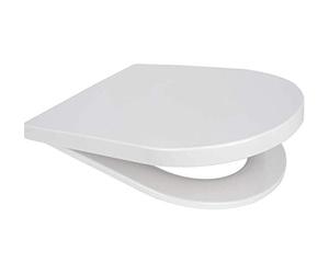 Middle D Shape Toilet Seat Soft Close Quick Release Top or Bottom Fix 360 x 449 (White)