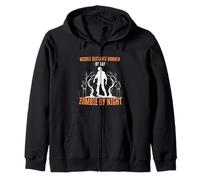 Middle Distance Runner by Day Zombie by Night Fun Halloween Zip Hoodie