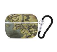 Middle Earth Map AirPod Pro Case, Anti Scratch Hard PC Cover with Keychain, AirPod Pro 2nd/1st Case Accessories for Women Men, White-Style