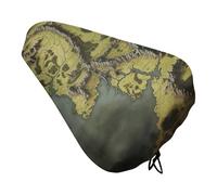 Middle Earth Map Bike Seat Cover Waterproof Oxford Fabric, Universal Adjustable Bicycle Saddle Cover with Drawstring Easy Install Protective Rain Dust Covers for Women Men
