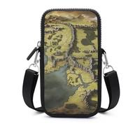 Middle Earth Map Cell Phone Bag with Detachable Strap, Aesthetic Mini Sling Bag Small Crossbody Bag for Phone