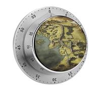Middle Earth Map Kitchen Timer - Mechanical Visual Timer, Stainless Steel Digital Timers with Magnetic Base Egg Timers for Hard Boiled Eggs 60-Minute Countdown Kitchen Clock for Cooking