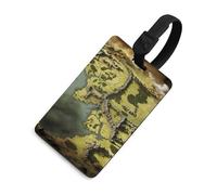 Middle Earth Map Luggage Tags with ID Card, Durable Travel Bag Tags, Waterproof Name Tag for Suitcases, Backpacks & Travel Cases, Black-style, One Size, classic