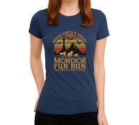Middle Earth's Annual Mordor Fun Run - One Does Not Simply Walk, Fantasy Parody, Retro Adventure Design Women's T-Shirt, navy blue, L