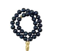 Middle East 10mm Beaded Bracelet Tassel Pendant 33 Prayer Beads Islamic Muslim Tasby Muhammad Rosary Tasbih Tasbeeh Unisex Gifts Dark Blue