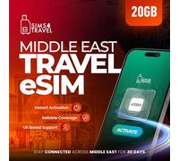 Middle East eSIM Data Plan | 3GB / 20GB / 50GB | 9+ Countries | Instant Activation | 30 Days (20GB)