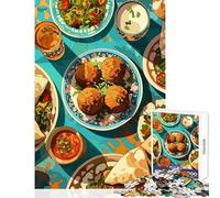 Middle Eastern Feast Still Life Hard Jigsaw Puzzle for Adults 1000 Pieces Improve Attention Span And Focus Peaceful Relaxing Leisure Fun (50x75cm)