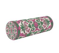 Middle Eastern Style Flora and Green Long Bolster Pillow Yoga Neck Roll Pillow Under Knee Round Pillow Roller Pillow For Neck Car Neck Support Pillow almohada para yoga