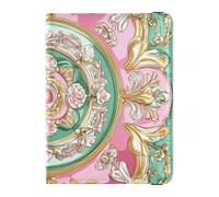 Middle Eastern Style Flora Peach and Green Leather Passport Holder Cover Passport Cover Document Organizer Holder Accessories Waterproof, Middle Eastern style flora Peach and green, One Size