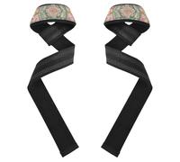 Middle Eastern Style Flora Pink and Green Lifting Wrist Strap 26" Neoprene Padded Deadlift Wrist Straps for Weightlifting, Bodybuilding, Powerlifting, Strength Training munequeras para
