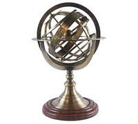 Middle-England 28cm Armillary Sphere Globe 19cm Antique Brass Nautical Earth Zodiac Horoscope Constellations