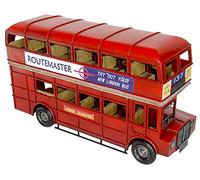 Middle-England 42cm Large Red London Bus Double Decker Vintage Tin Plate Metal Decorative Model