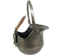 Middle-England 46cm Heavy Duty Classic Coal Scuttle with Shovel Antique Pewter Finish Bucket Hod Fireplace Accessory