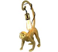 Middle-England 49.5cm Gold Monkey Crouching Table Lamp Desk Light Polystone Resin Animal
