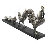 Middle-England 60cm Egg Chicken Hen Rooster Cockerel Resin Antique Silver Ornament Sculpture