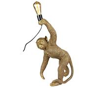 Middle-England 60cm Gold Monkey Table Lamp Crouching Chimpanzee Desk Light Polystone Resin Figure
