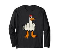 Middle Finger Angry Rude Seagull Duck Red Cap Long Sleeve T-Shirt
