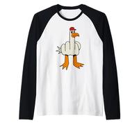 Middle Finger Angry Rude Seagull Duck Red Cap Raglan Baseball Tee