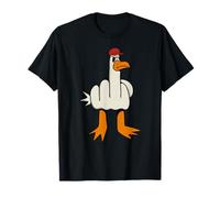 Middle Finger Angry Rude Seagull Duck Red Cap T-Shirt