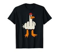 Middle Finger Angry Rude Seagull Duck Red Cap Value Graphic T-Shirt