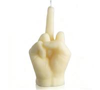 Middle Finger Candle, Funny Scented Natural Soy Wax Candle, Hand Gesture Novelty Candle for Middle Finger Gifts, Home Decor, Living Room Desk Ornament, Housewarming Birthday Joke Gifts (White)