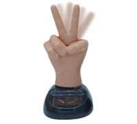 Middle Finger Car Ornament - Prank Toy for Table Decoration, 2 Finger Shaking Solar Power Car Dash Decoration | Hilarious Prank Toy for Window Sill Figure, Table Decoration, Laughter and Smile