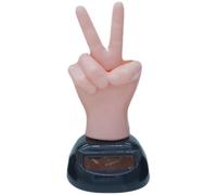 Middle Finger Car Ornament - Solar Powered Decor, Funny Dashboard Figure | Creative Waving Hand Gesture Toy for Vehicle Display, Desk Humor, and Light-Activated Car Accessory Fun for Vehicle