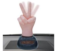Middle Finger Dashboard, Middle Finger for Car Dashboard, 2 Fingers Waving Solar Powered Car Dashboard Decorations - Window Sill Figure, Car Interior Accessories, Hilarious Prank Game