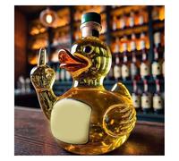 Middle Finger Duck Bottle Funny Middle Finger Whiskey Duck Bottle10oz Glass Statue Wine Bottle Prank Duck Decanter Decoration for Home Bar Decoration Men Dad Husband Gifts