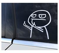 Middle Finger Dude Funny Die Cut Vinyl Sticker Decal (9CM) for Car Window, Car Bumper, Water Bottle, Laptop, Journal