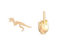 Middle Finger Ear Studs Earrings Cute Dinosaur Earrings Punk Tiny Finger Animal Earrings for Women Men Jewelry Gift