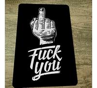 Middle Finger Fuck You Metal Wall Sign Home Decoration Art Poster Metal Sign Tin Painting Novelty Wall Art Decorative Crafts Iron Poster Nostalgic Tin Signes Wall Decor Poster Metal Sign 8X12 Inches