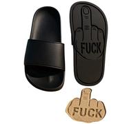 Middle Finger Funny Slippers,Invisible middle finger flip flops,Unisex Fun Print Flip Flops,Summer comfortable non-slip beach sandals (A, Adult, Men, 7, Numeric, UK Footwear Size System, Medium)